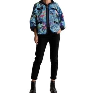 Michael Simon Sequin Multicolor Purple Black Jacket Womens 1X Plus Size